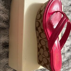 Coach Women's Hot Pink Sandals